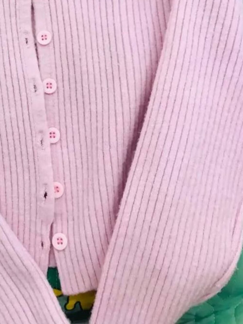 Pink Button Down Cardigan - Picture 3 of 3